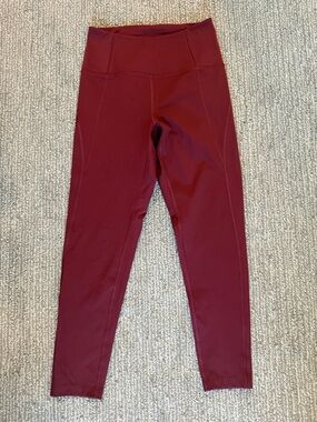 Girlfriend Collective High Rise Leggings  Red Compressive Workout Yoga Pants S